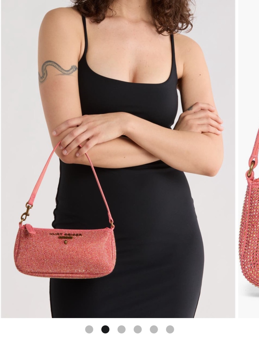Kurt Geiger Coral orange/pink Crystal Mini Shoulder Bag, new.